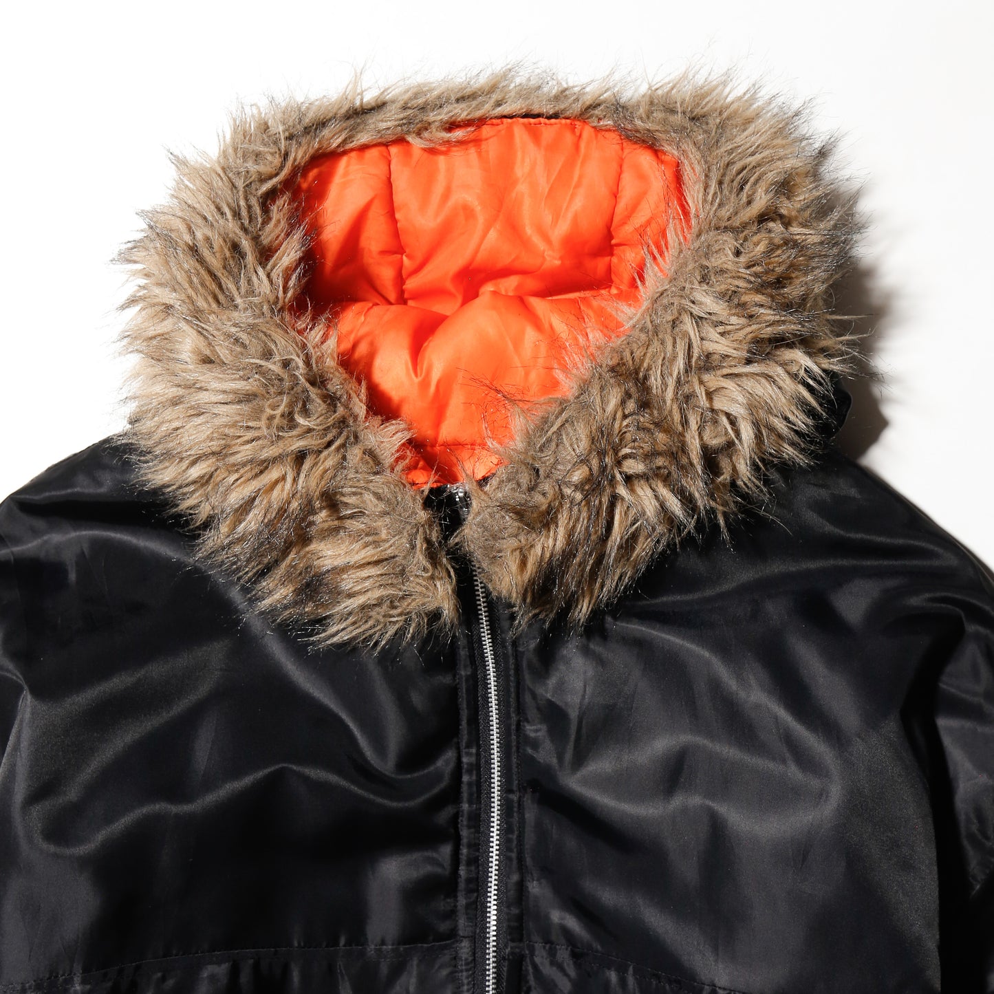 *one-off unbalance hooded bomber jacket