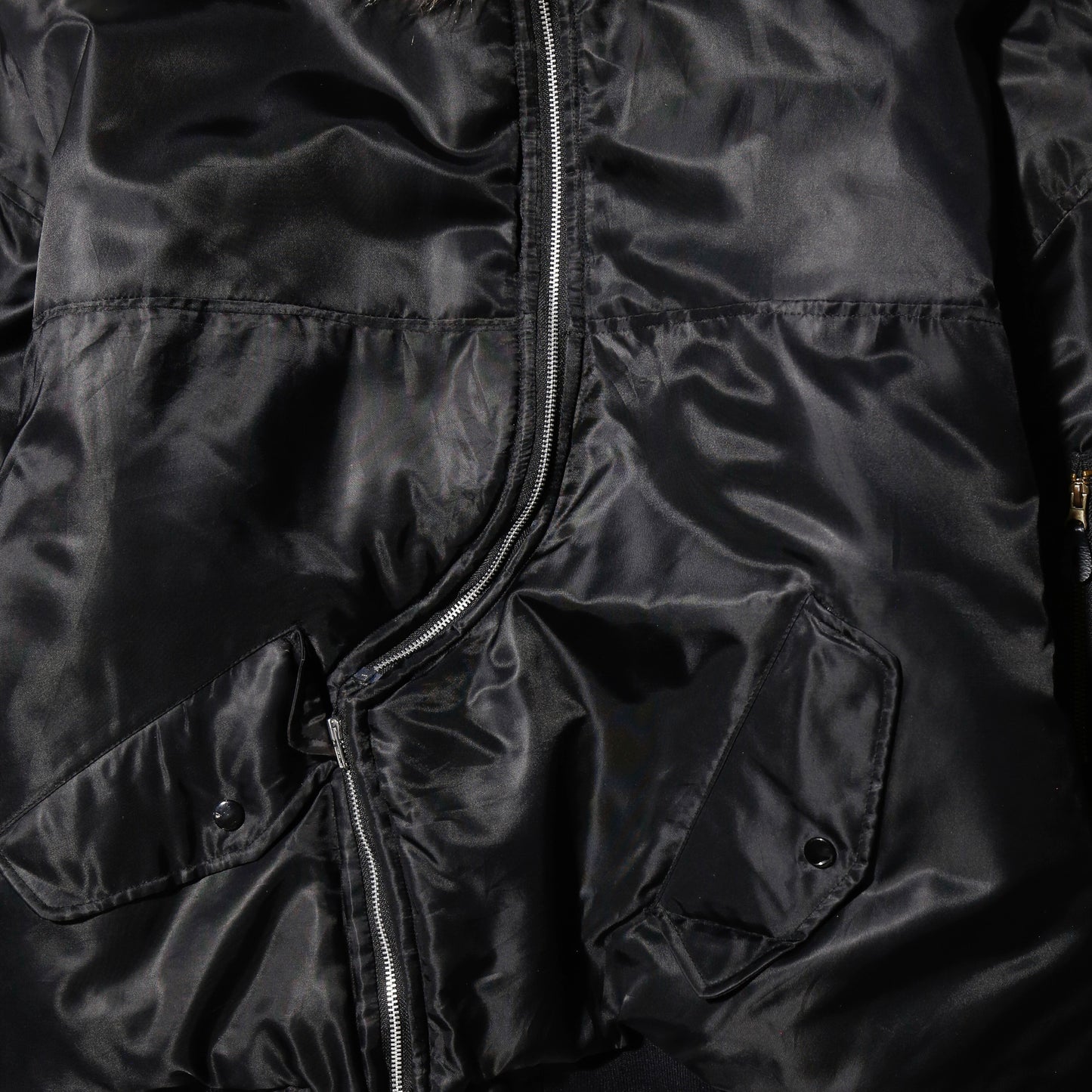 *one-off unbalance hooded bomber jacket