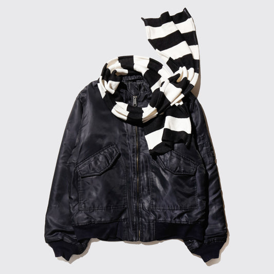 *one-off with muffler bomber jacket