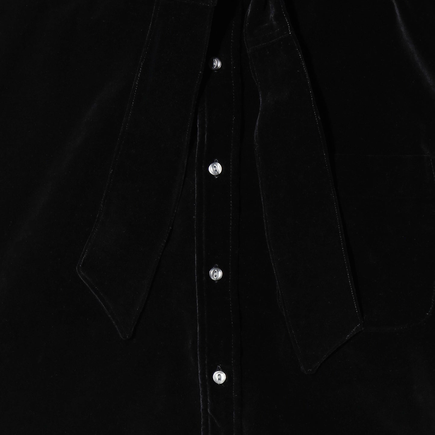 *one-off cropped bowtie velvet shirt