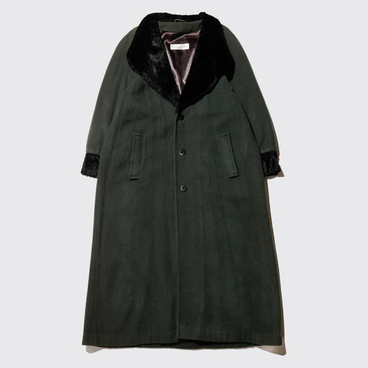vintage 80's Dior fur collar smoking wool coat