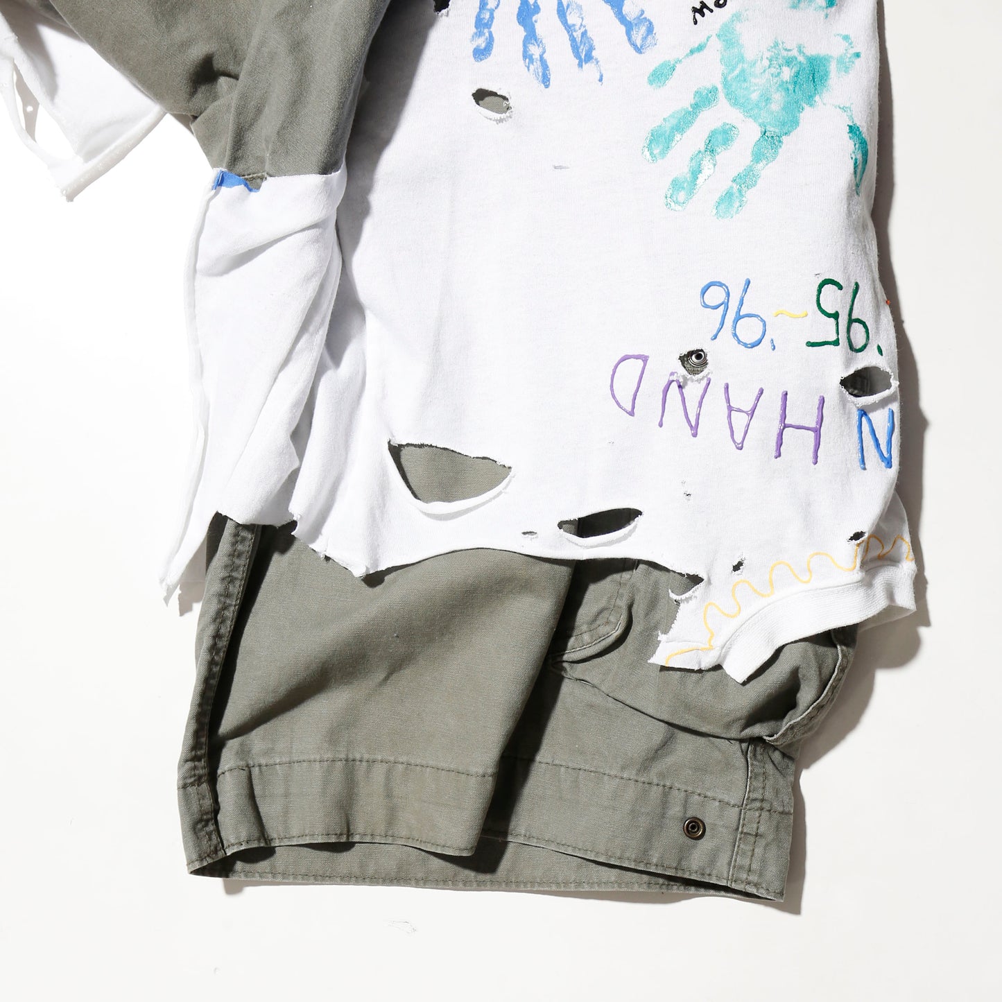*one-off broken layered shorts
