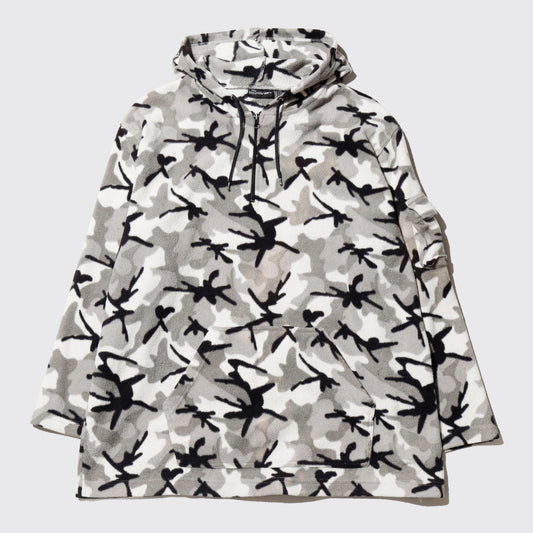 vintage camo fleece half zip hoodie