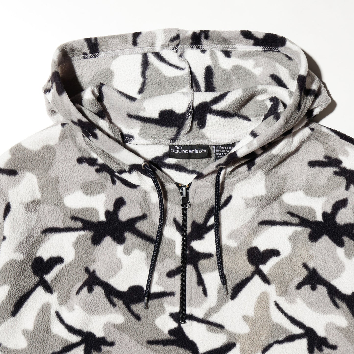 vintage camo fleece half zip hoodie