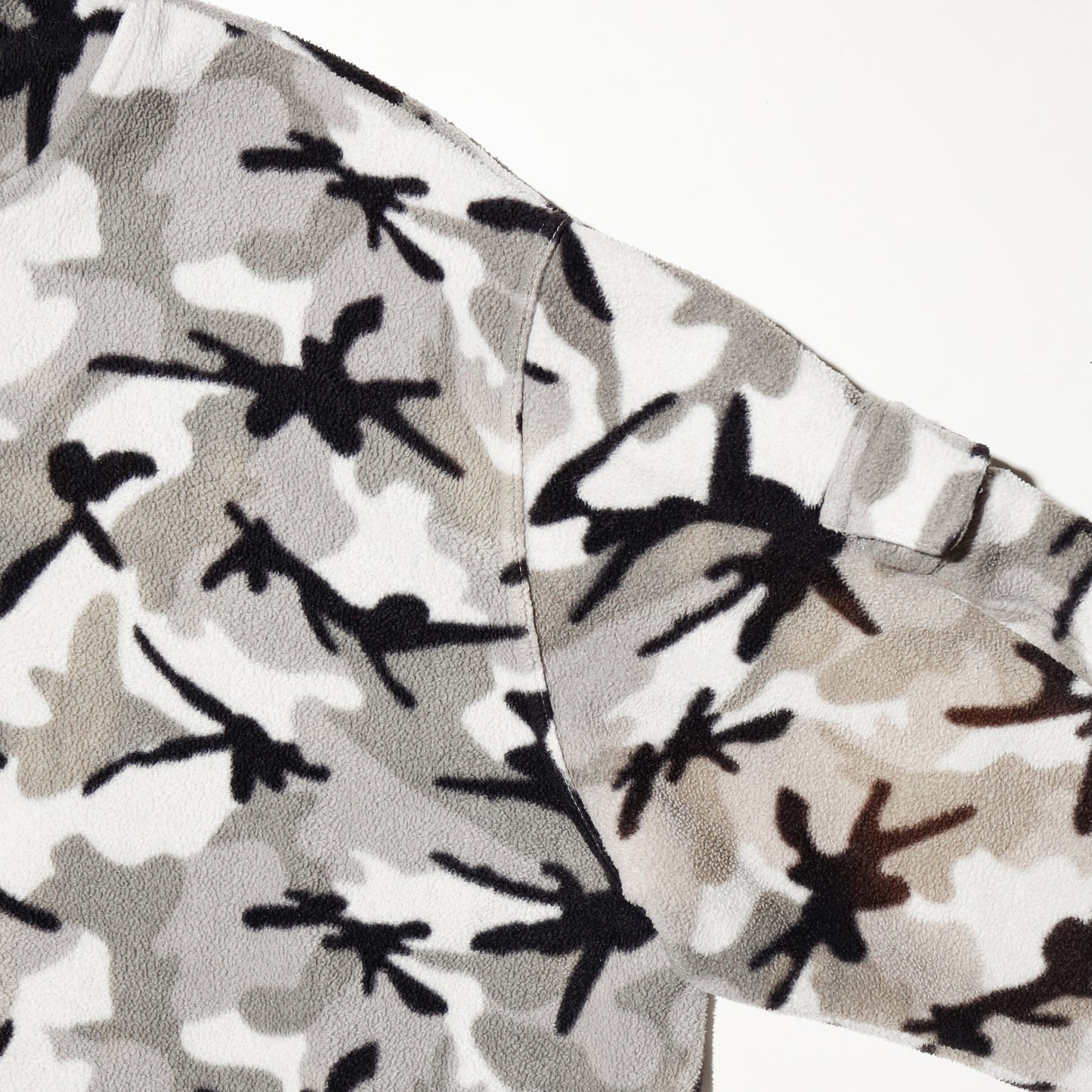 vintage camo fleece half zip hoodie