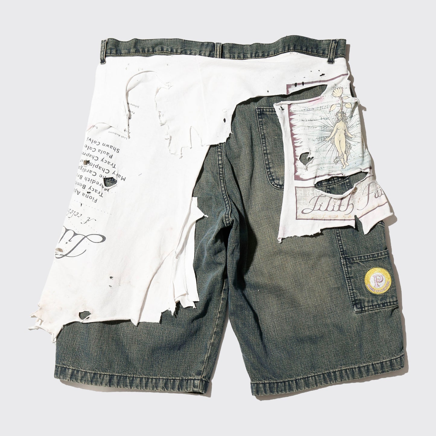 *one-off broken layered shorts