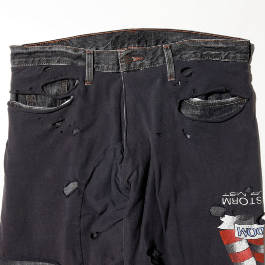 *one-off broken layered trousers
