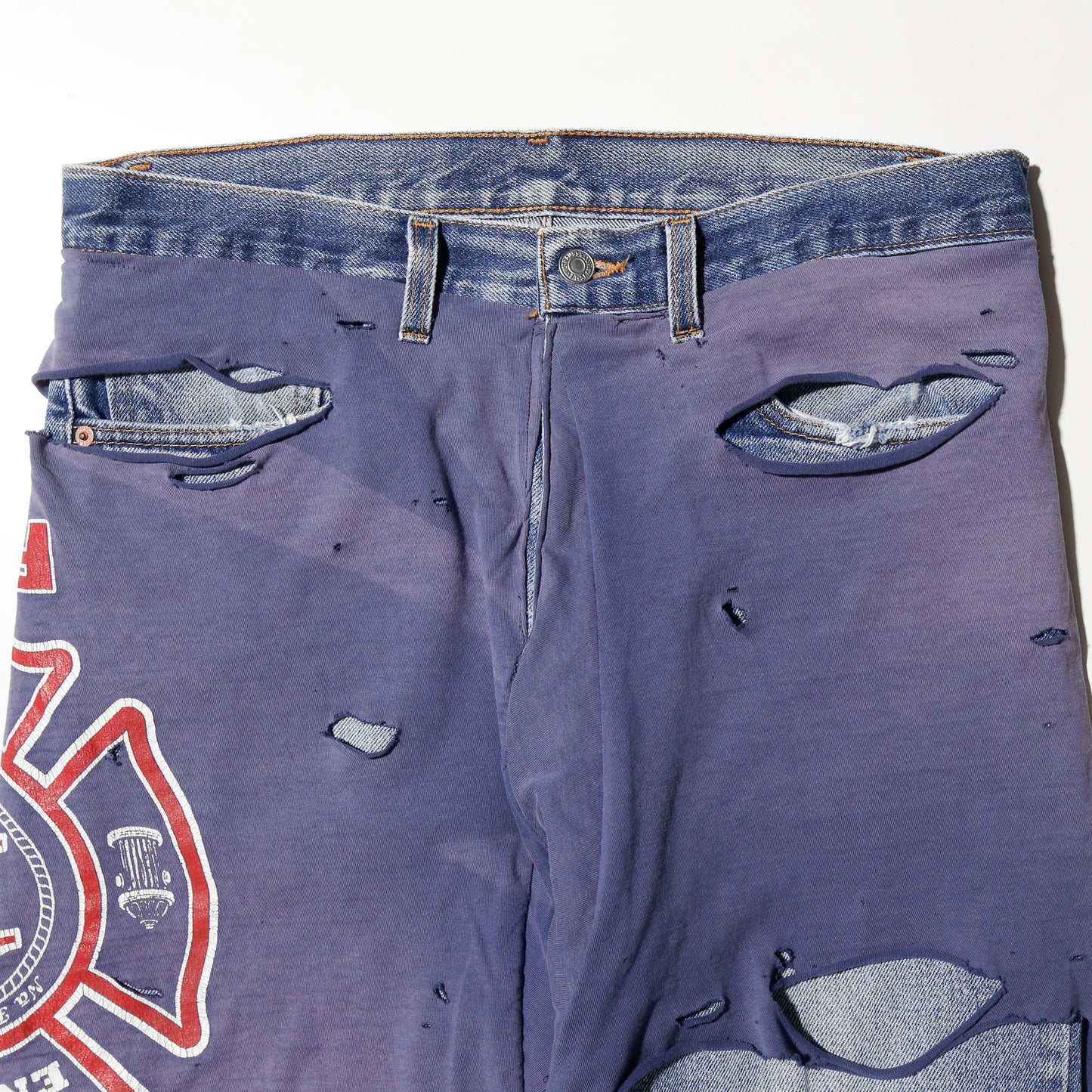 *one-off broken layered trousers