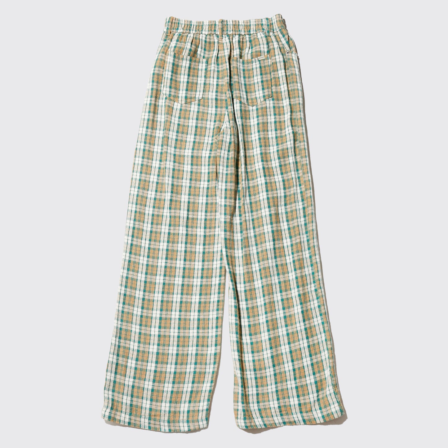vintage check linen wide slacks