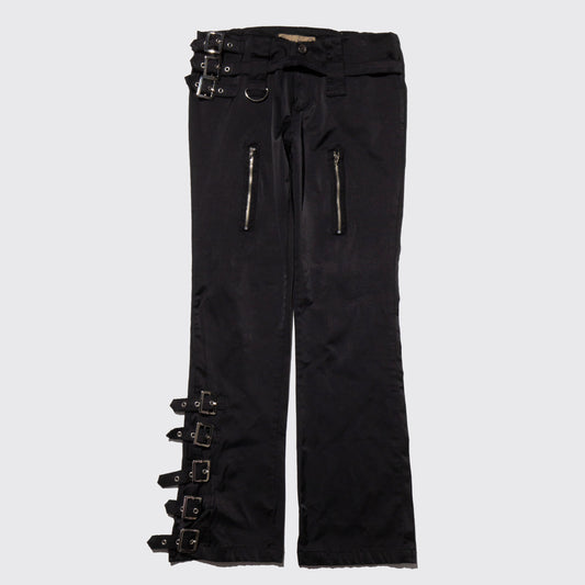 vintage asymmetry belted bondage trousers