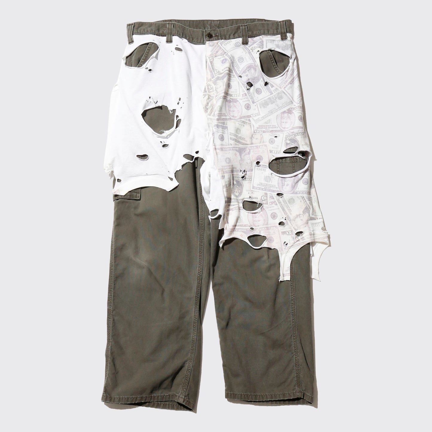 *one-off broken layered trousers