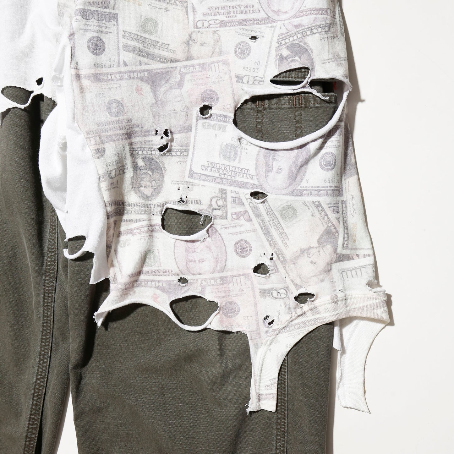 *one-off broken layered trousers