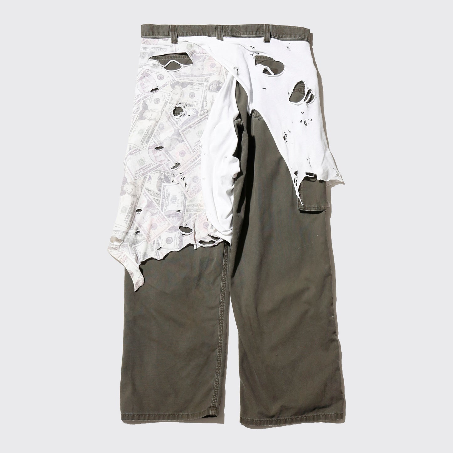 *one-off broken layered trousers