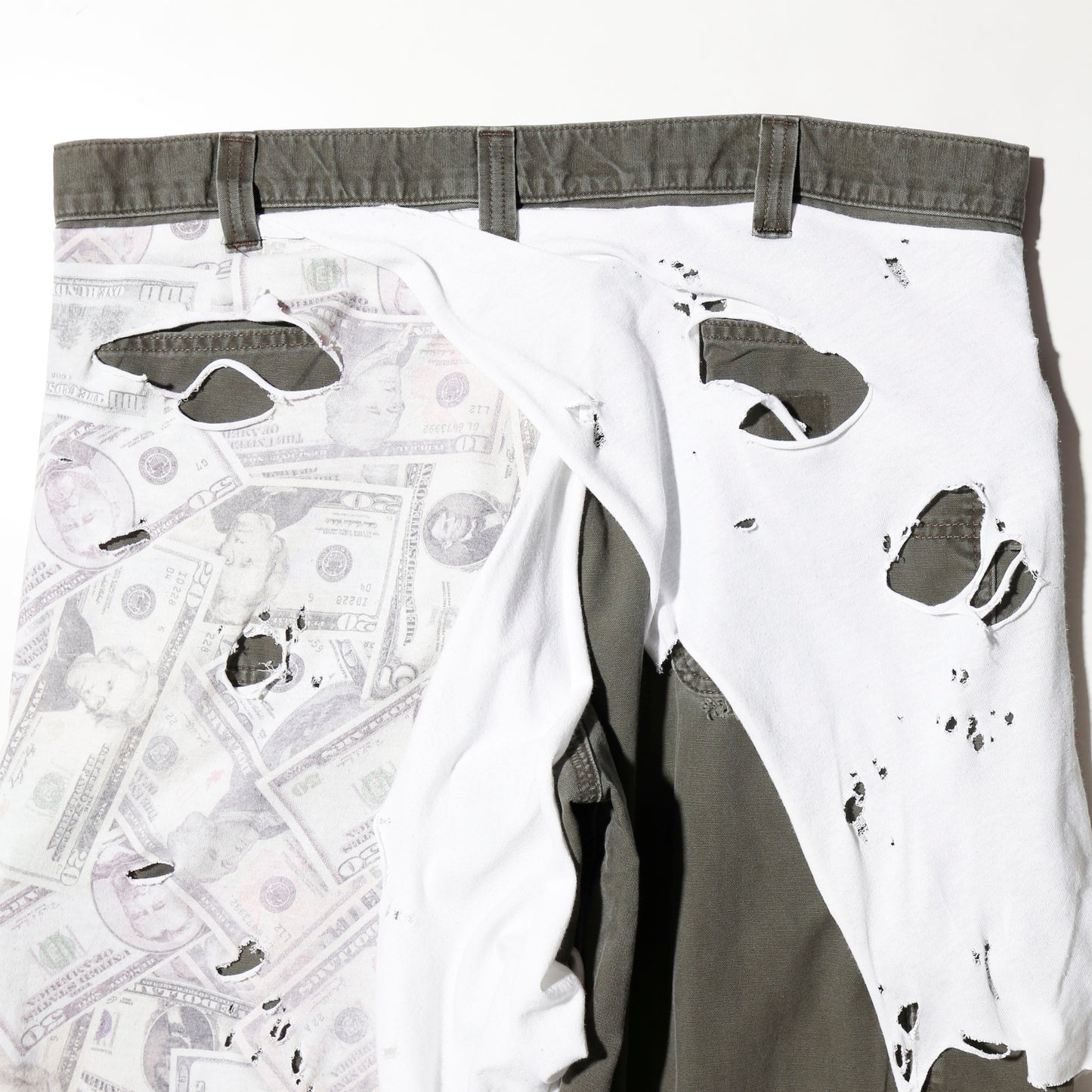 *one-off broken layered trousers