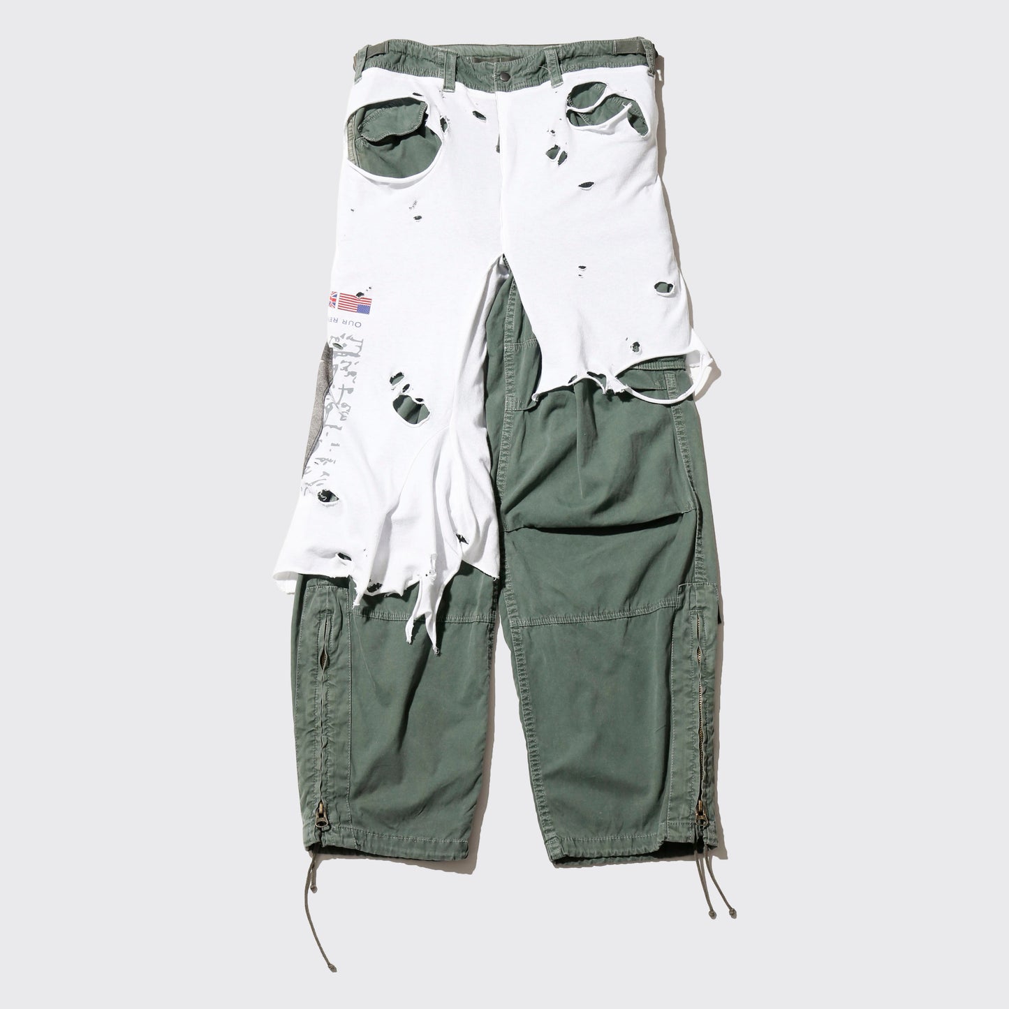 *one-off broken layered trousers