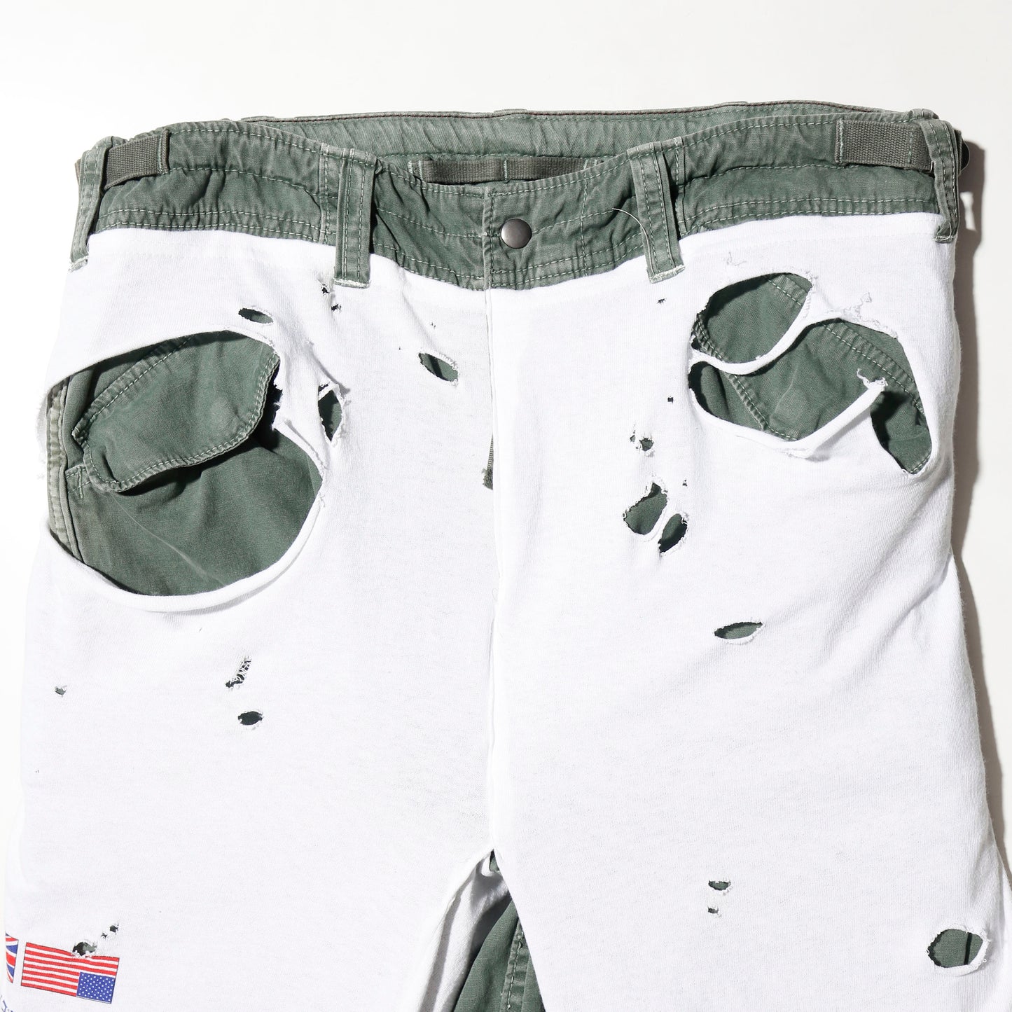 *one-off broken layered trousers