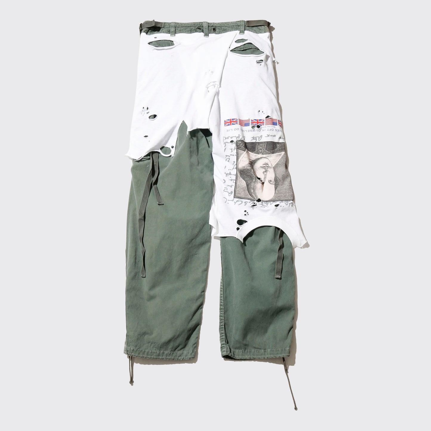 *one-off broken layered trousers