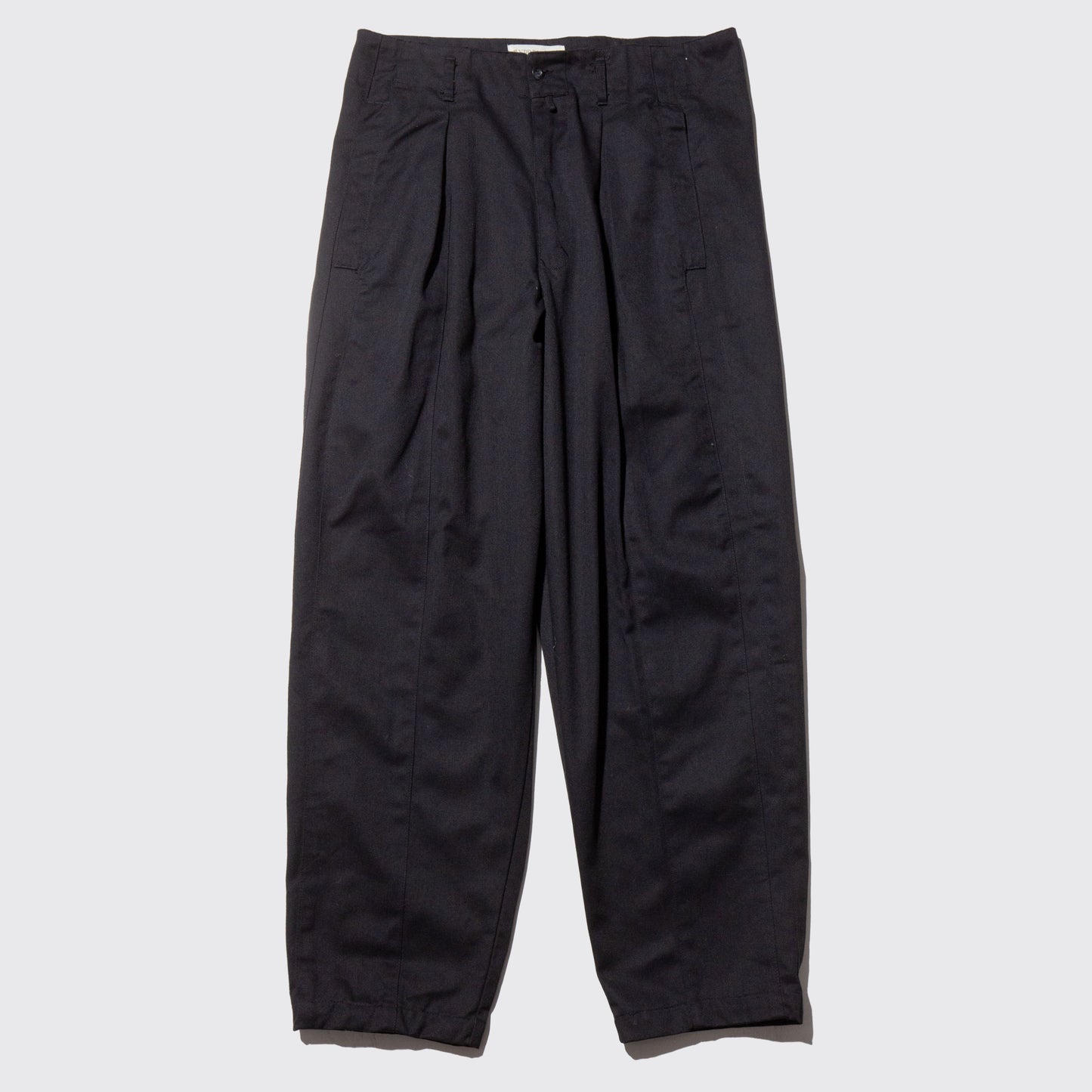 vintage tucked tapered twill trousers