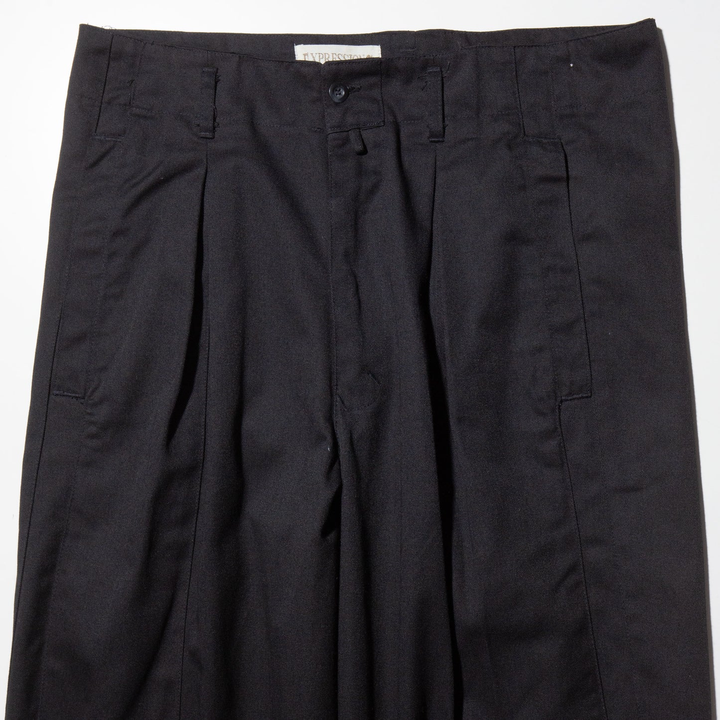 vintage tucked tapered twill trousers