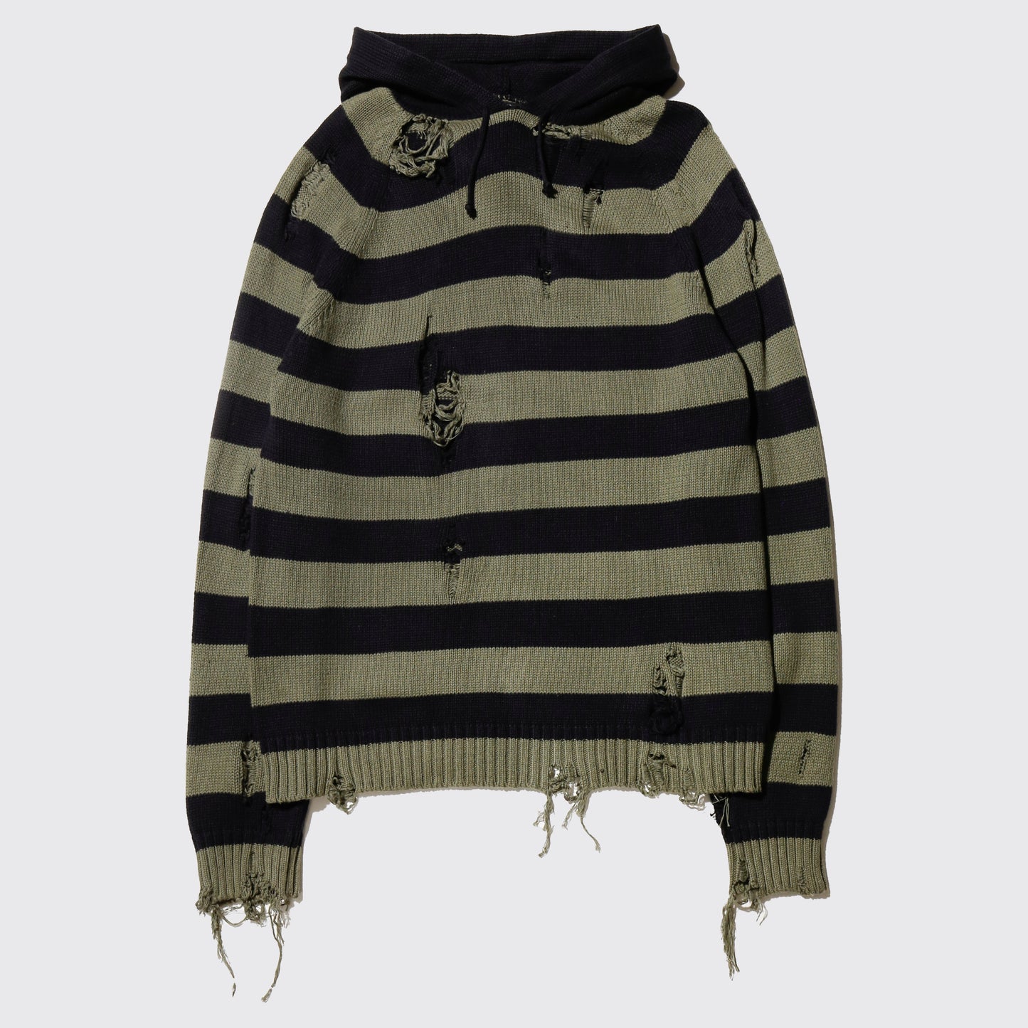 *one-off broken border knit hoodie