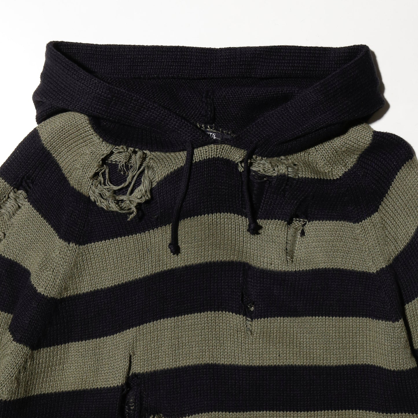 *one-off broken border knit hoodie