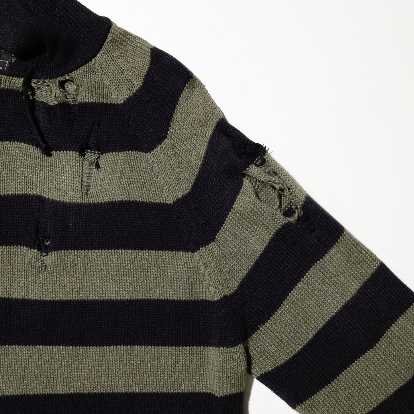 *one-off broken border knit hoodie