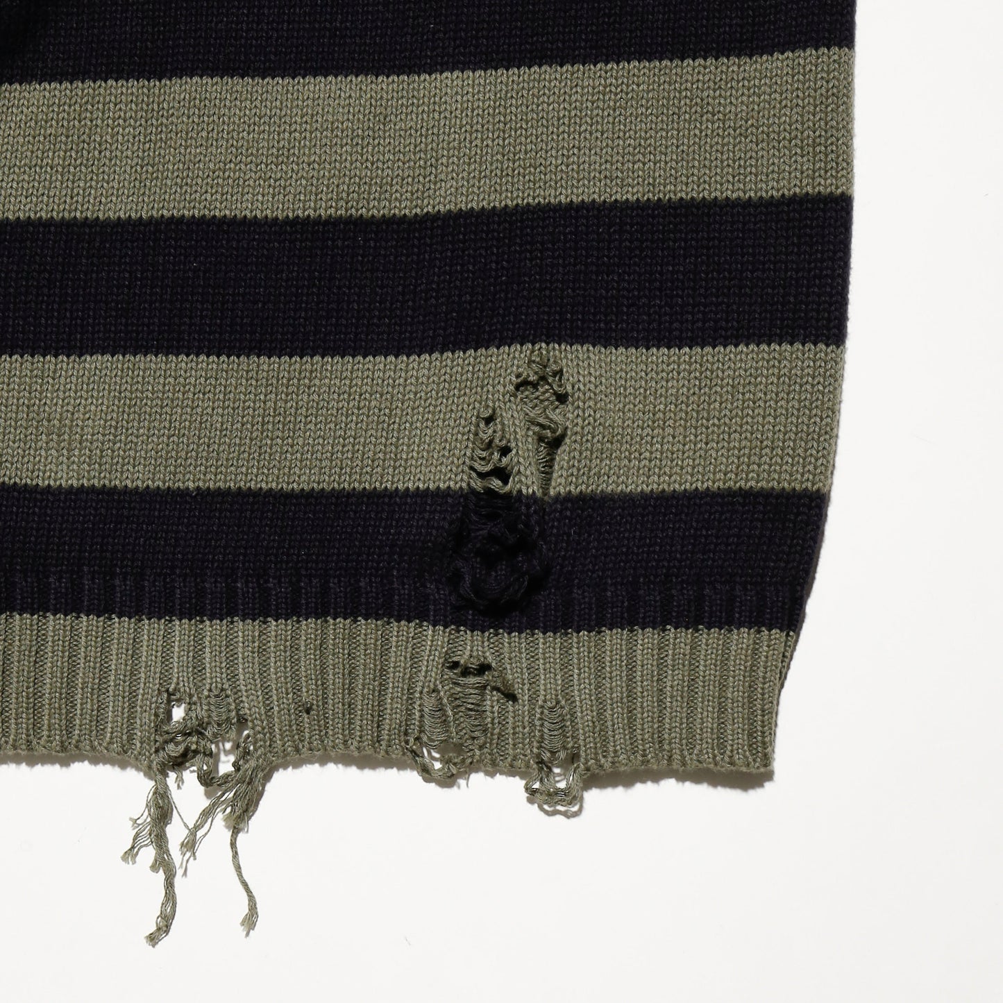 *one-off broken border knit hoodie