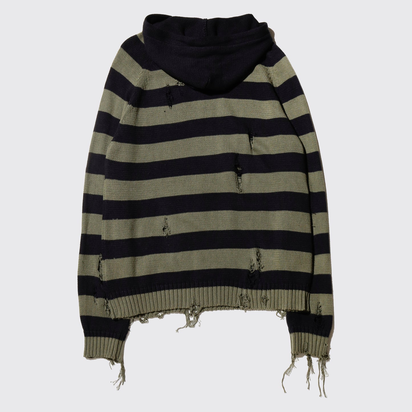 *one-off broken border knit hoodie