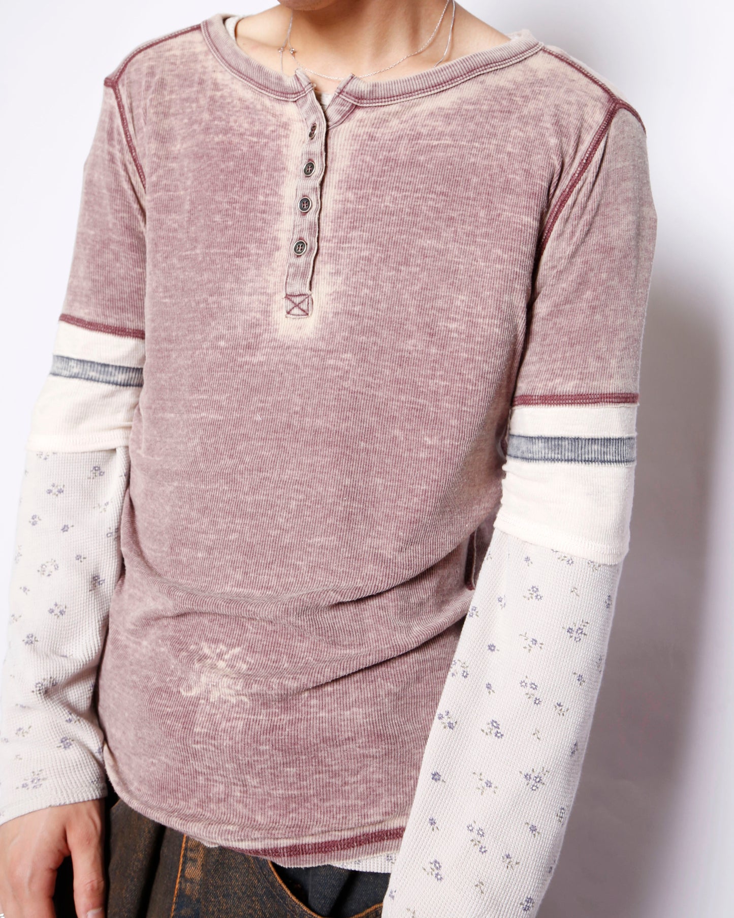 vintage acid henry neck t-shirt