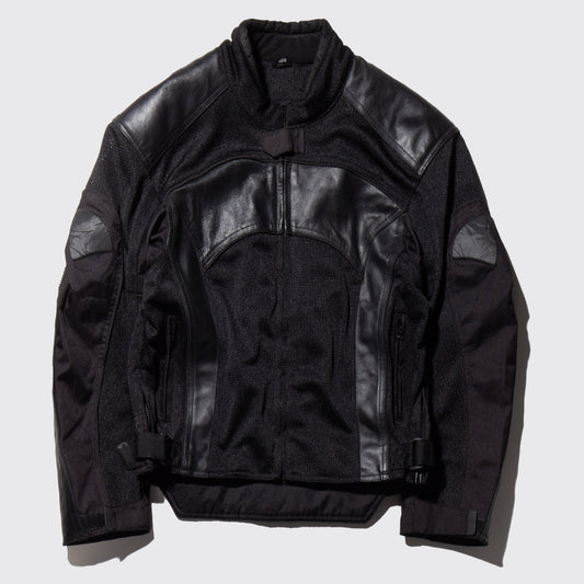vintage leather combi motocross jacket