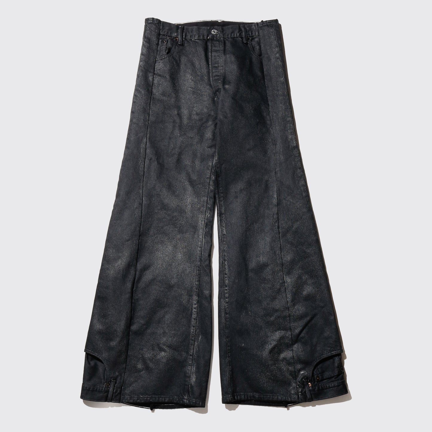 *one-off upside down jeans , model-luster