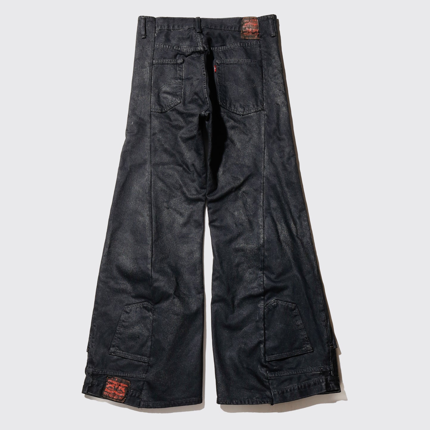 *one-off upside down jeans , model-luster