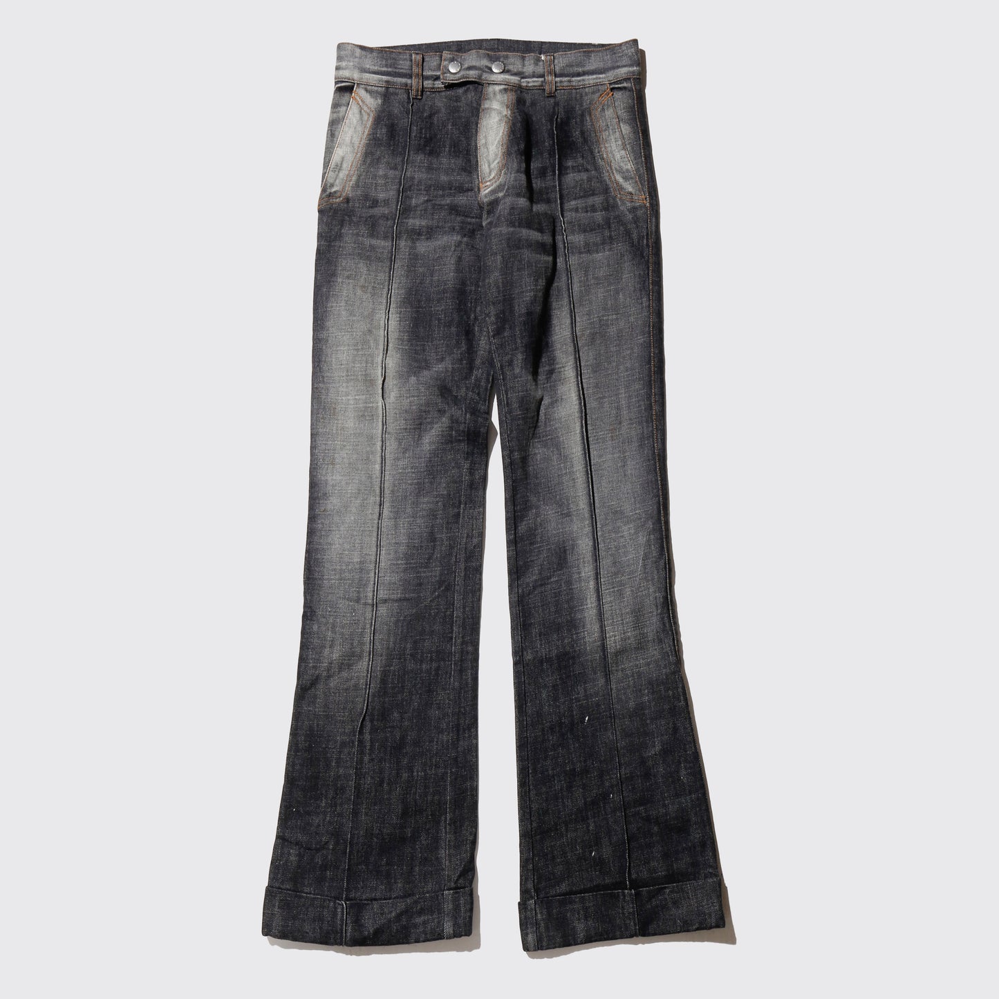 vintage energie center pleats flare jeans