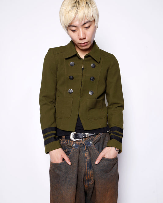 vintage cropped gabardine napoleon jacket