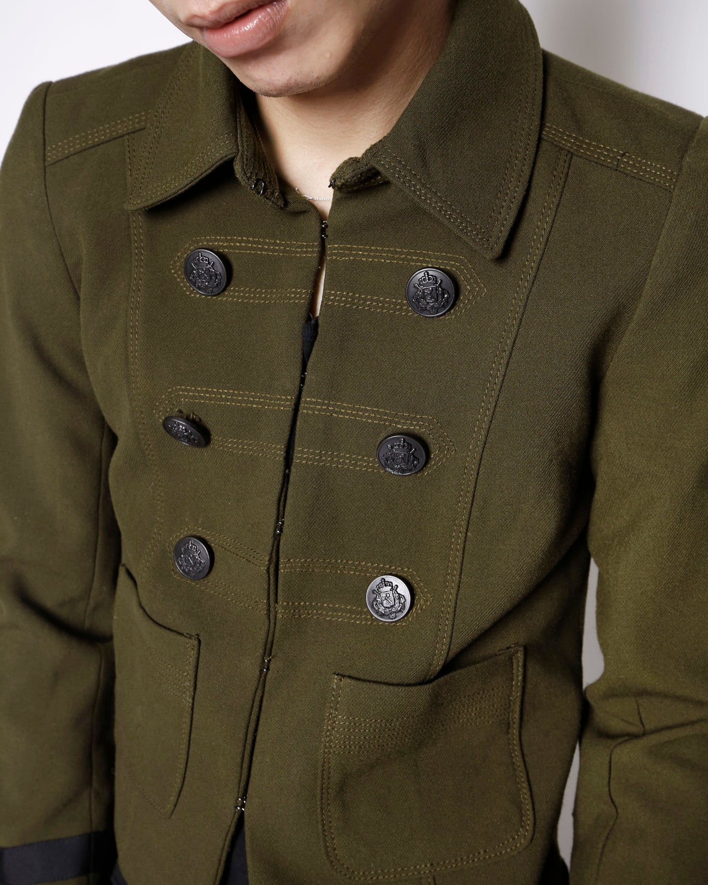 vintage cropped gabardine napoleon jacket