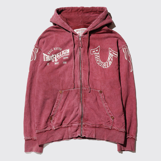 vintage true religion bad weather distressed hoodie