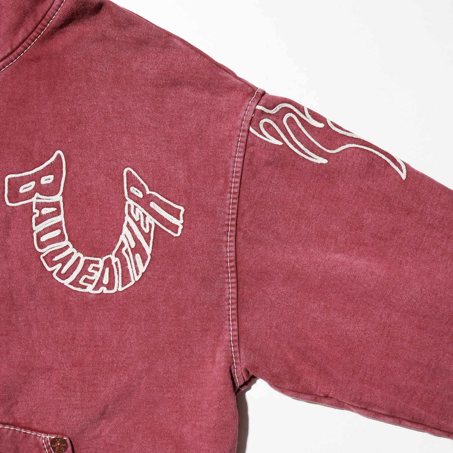 vintage true religion bad weather distressed hoodie