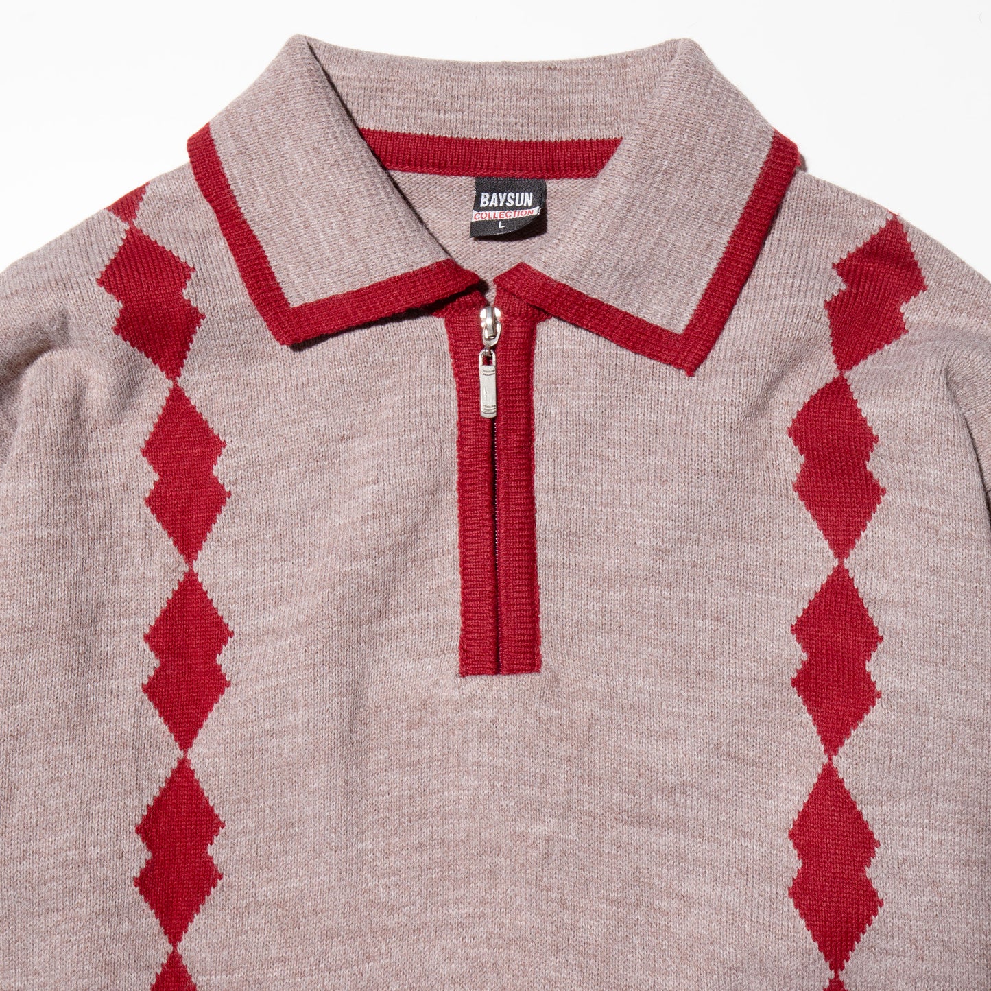 vintage argyle polo sweater