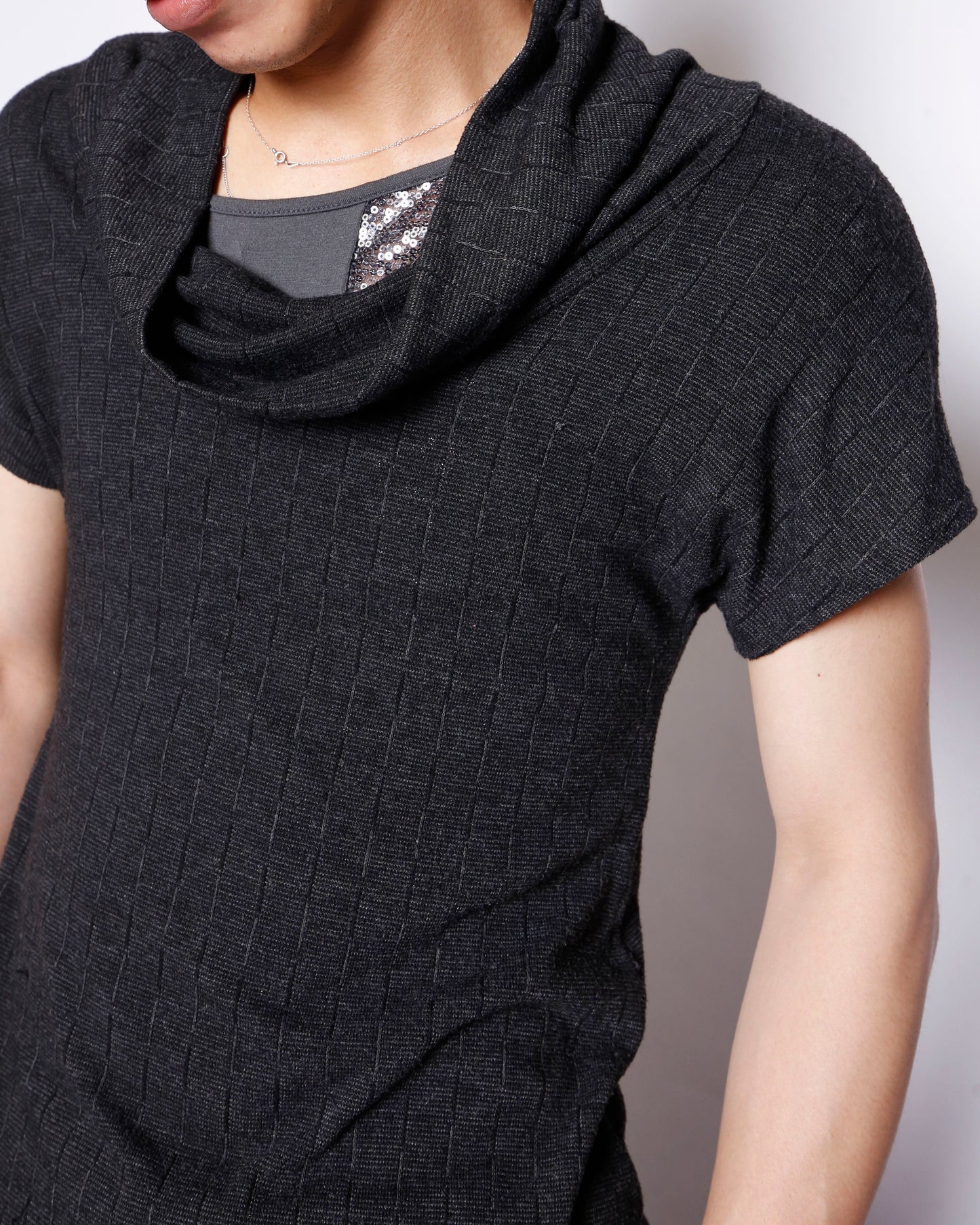 vintage stripe cowl neck h/s