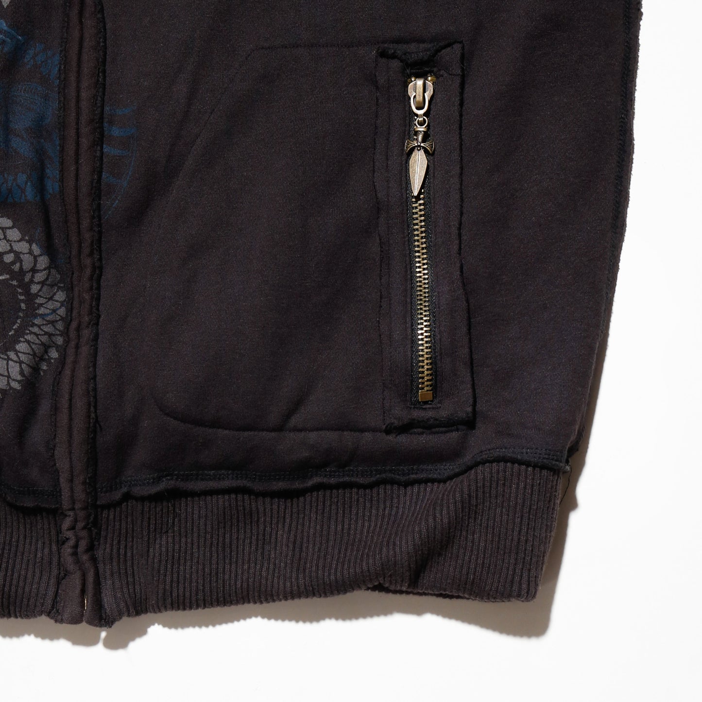 vintage fur liner dragon hoodie