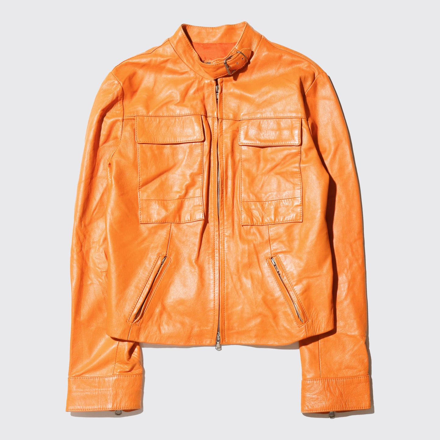 vintage euro amber single leather jacket