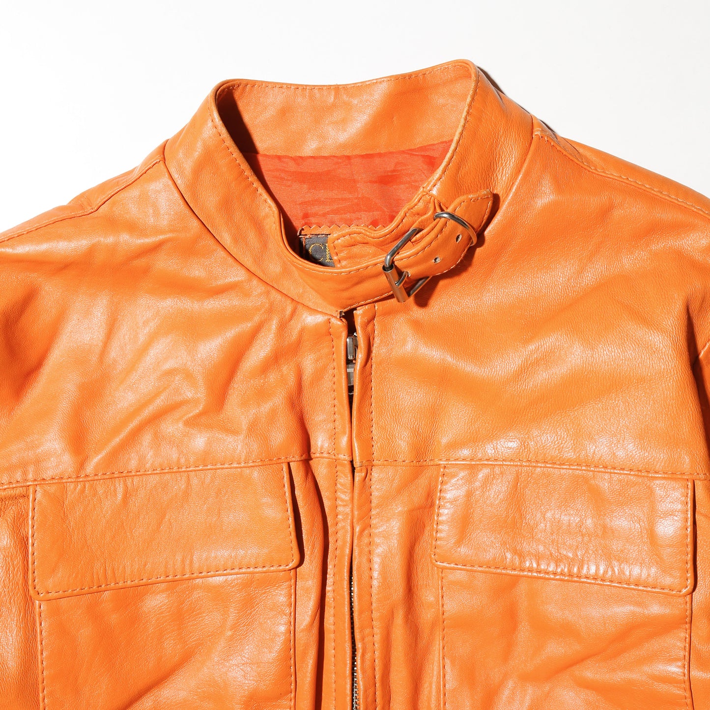vintage euro amber single leather jacket