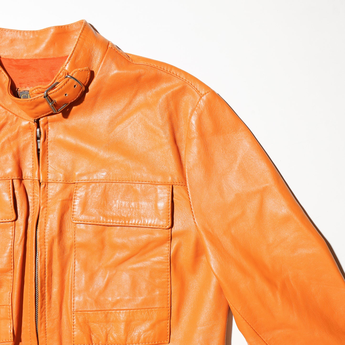 vintage euro amber single leather jacket