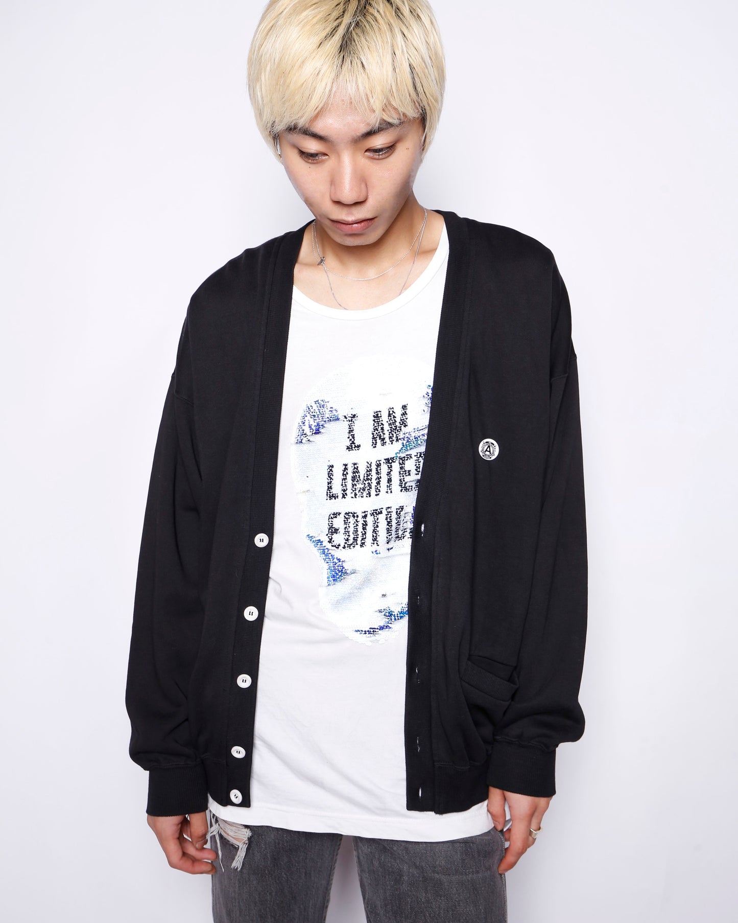 vintage sweat cardigan, with supreme badge