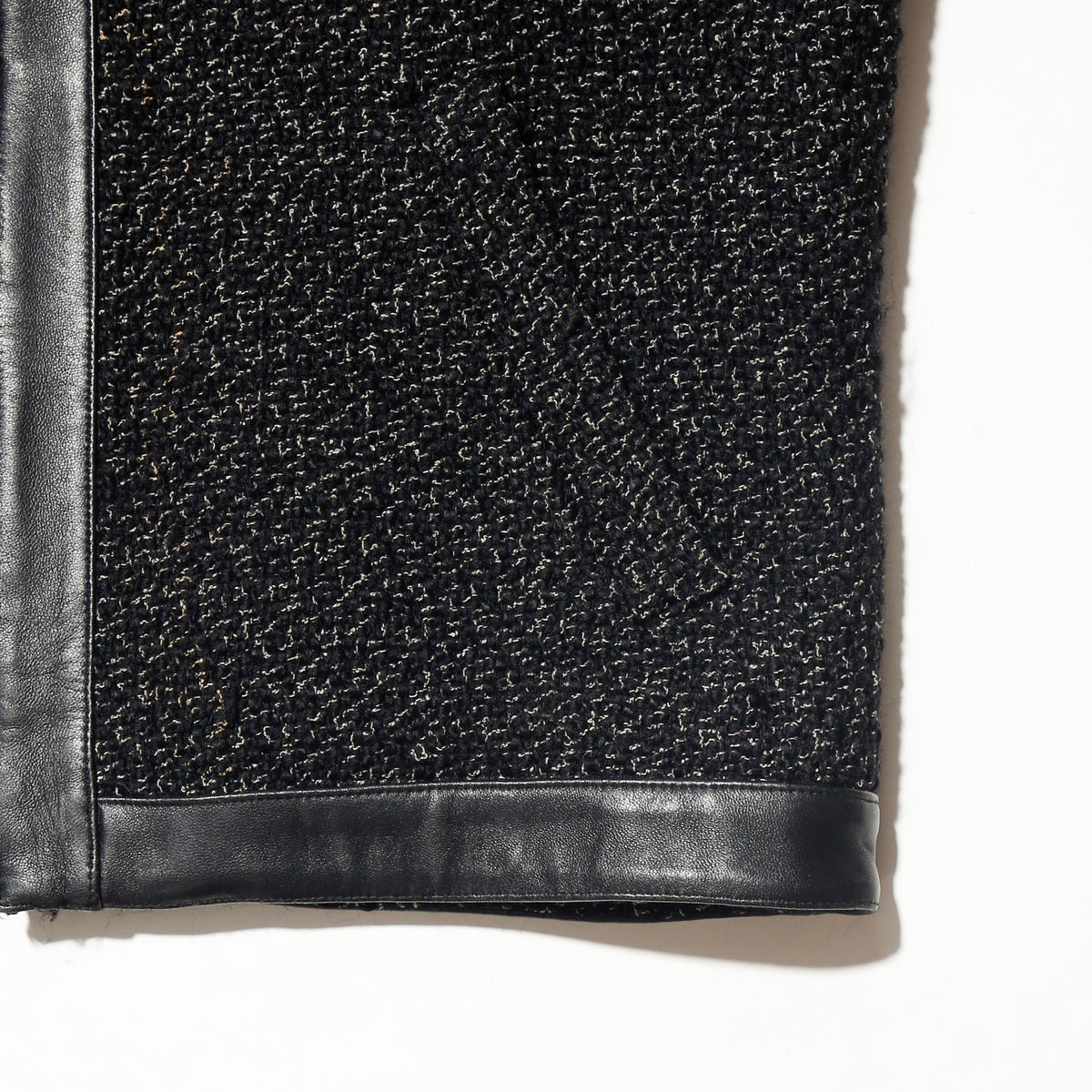 vintage leather combi tweed jacket