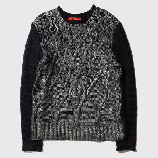 vintage narciso rodriguez foil cable sweater