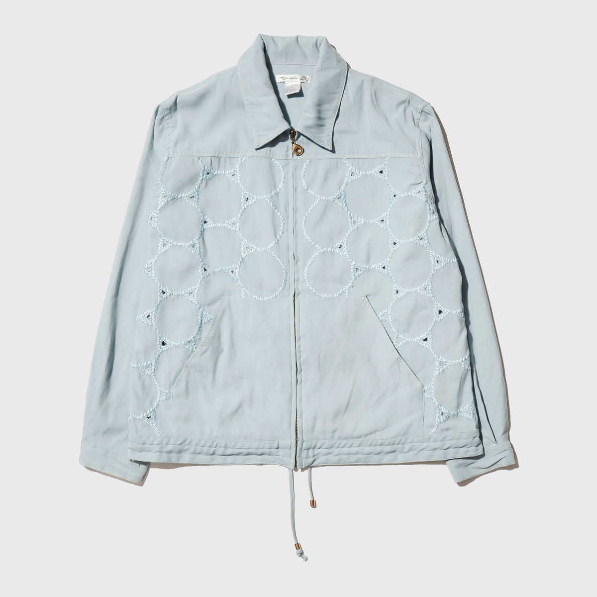 vintage bubble broderied zipped jacket