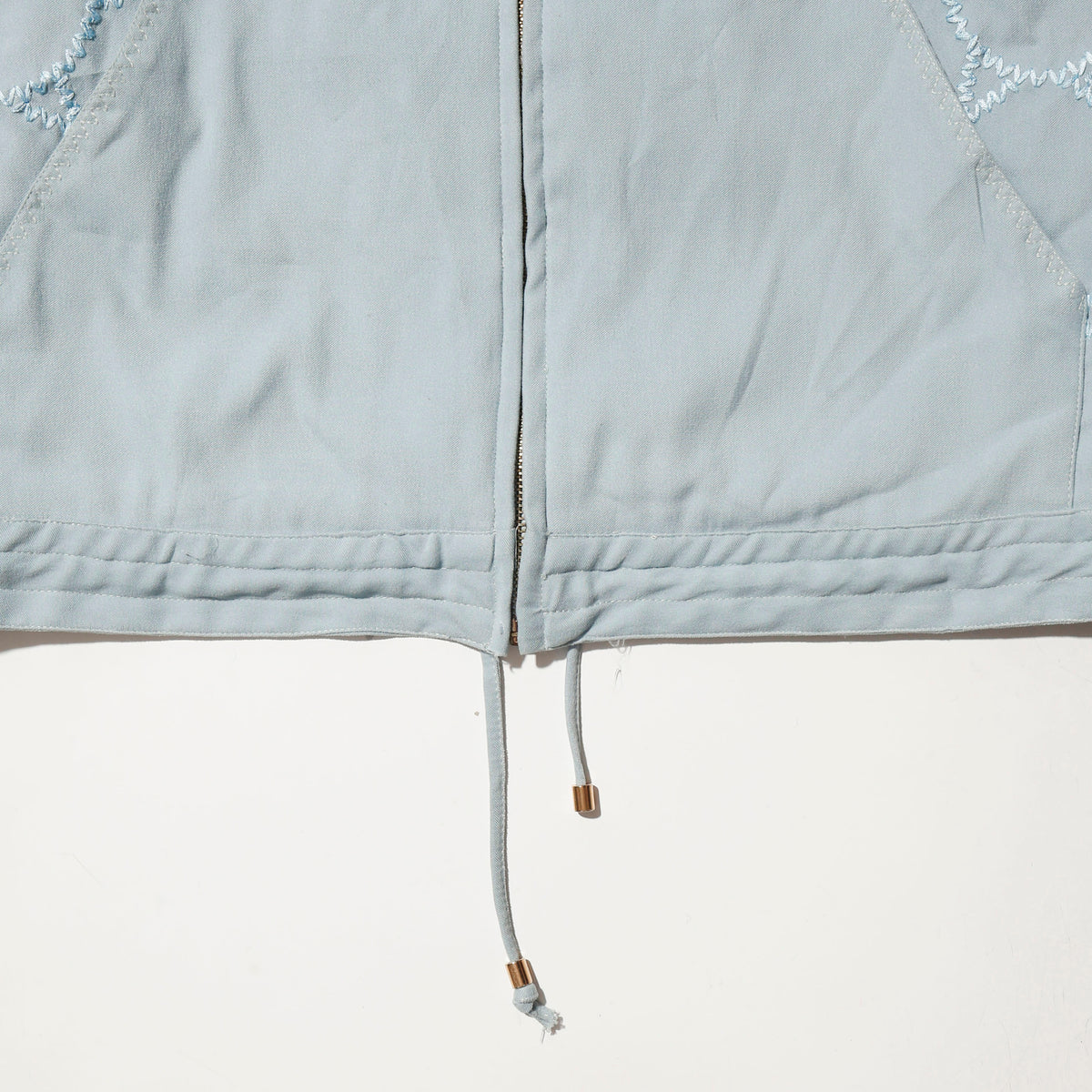 vintage bubble broderied zipped jacket