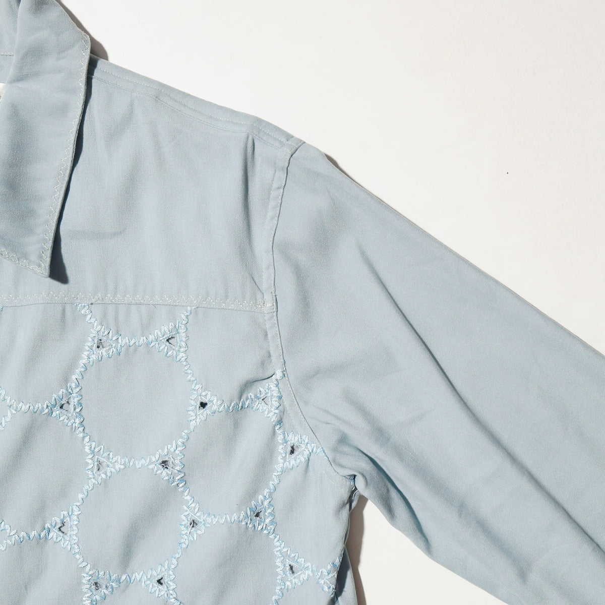 vintage bubble broderied zipped jacket