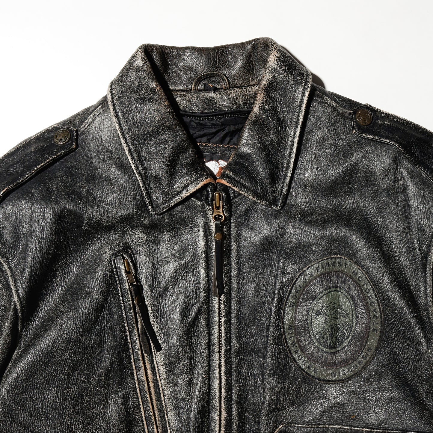 vintage 90's harley-davidson dust motorcycle leather jacket, with liner